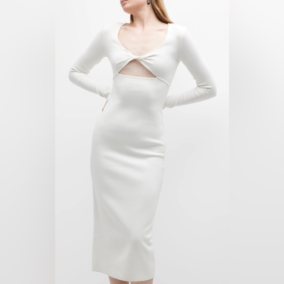Zeynep Arcay NWT Twist Front Midi Dress in White - Picture 10 of 14